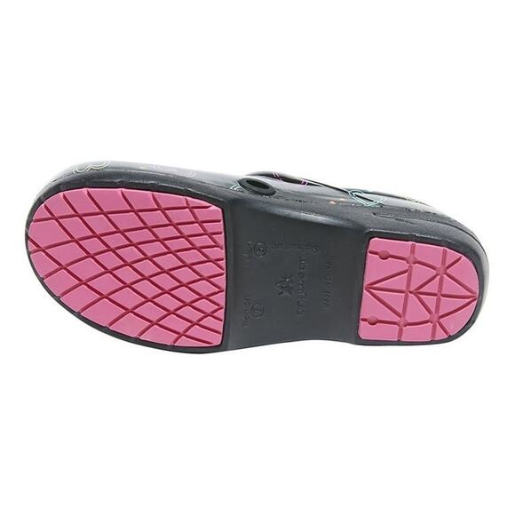 Anywear Women's SR Angel Hearts on the Line Nursing Clogs, Black Multi, Size 5 - Picture 4 of 5